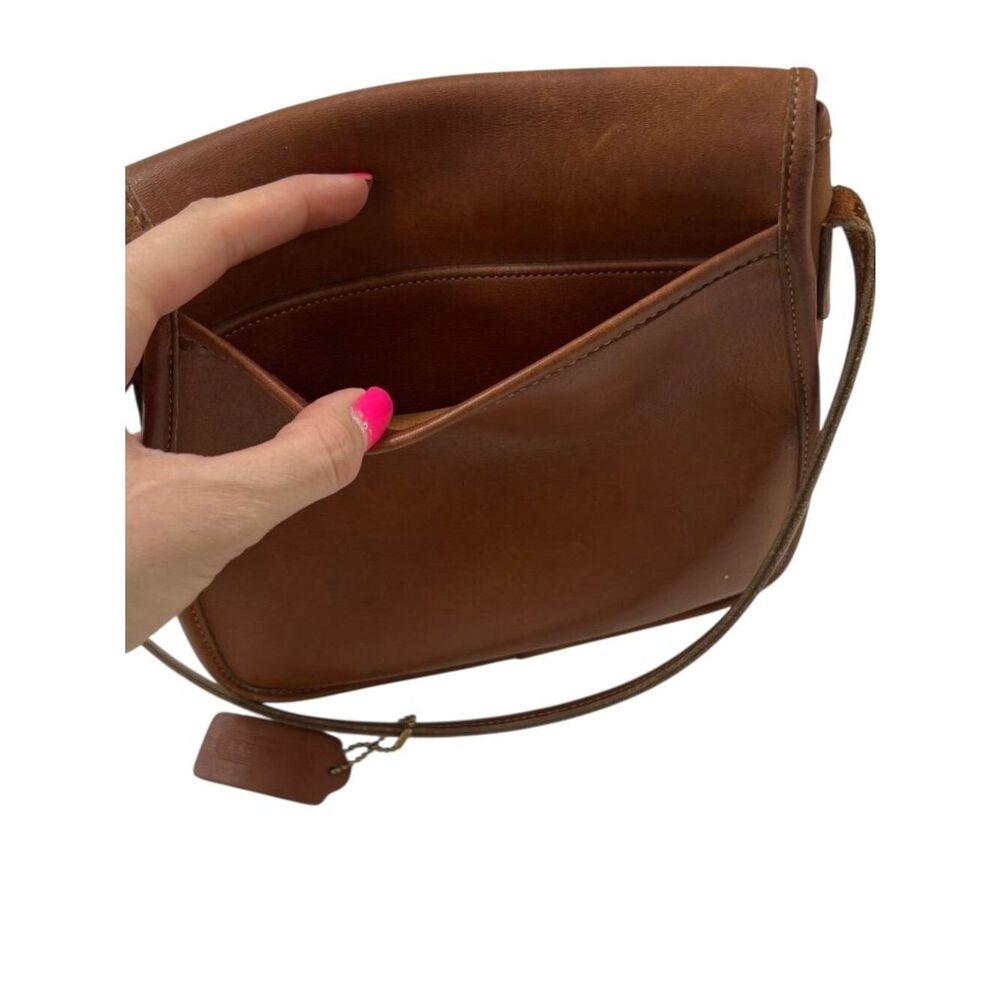 Vintage Coach Lindsay Crossbody British Tan Leather Bag 9242 - Picture 15 of 16